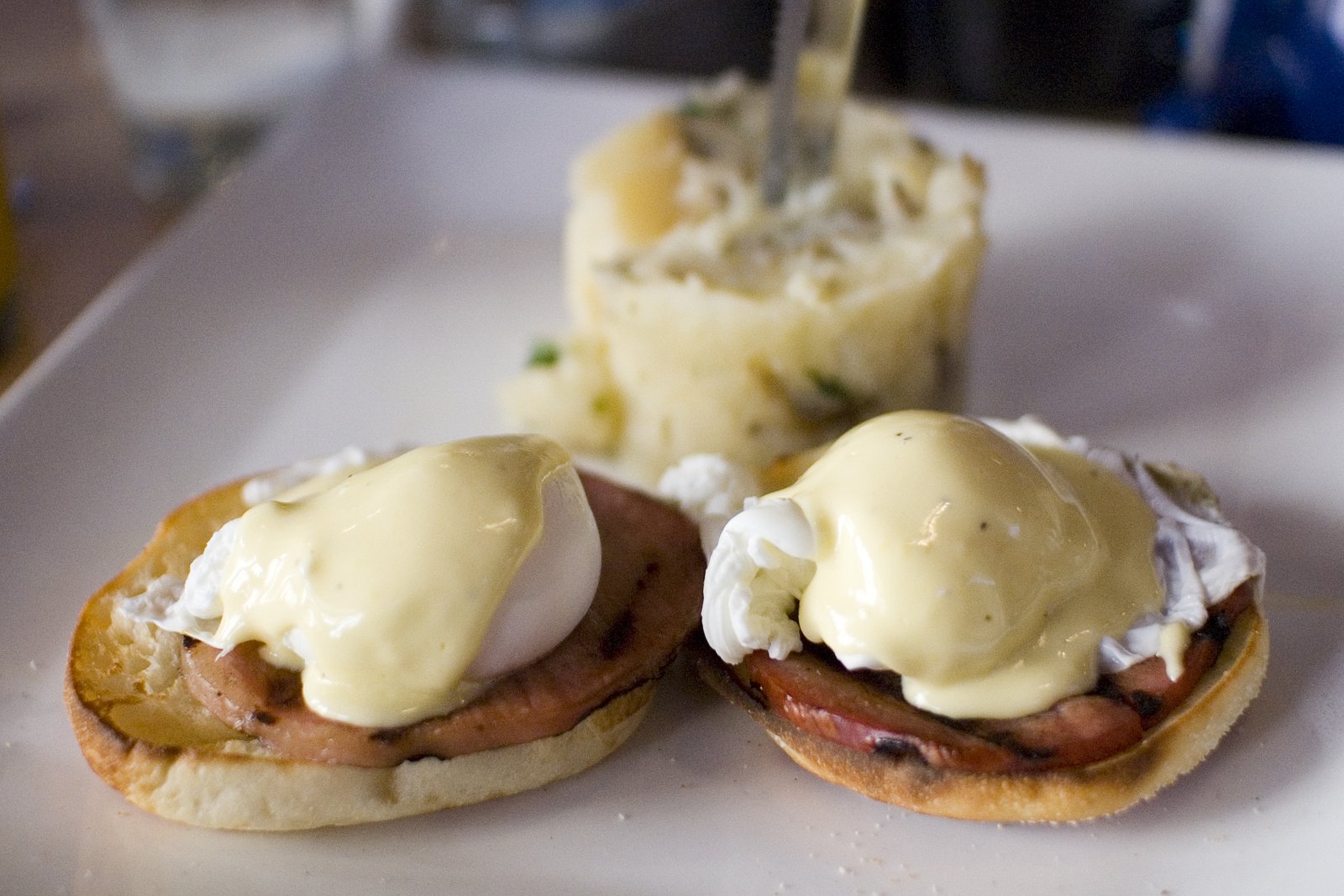 Eggs Benedict with hollandaise sauce, a classic brunch plate