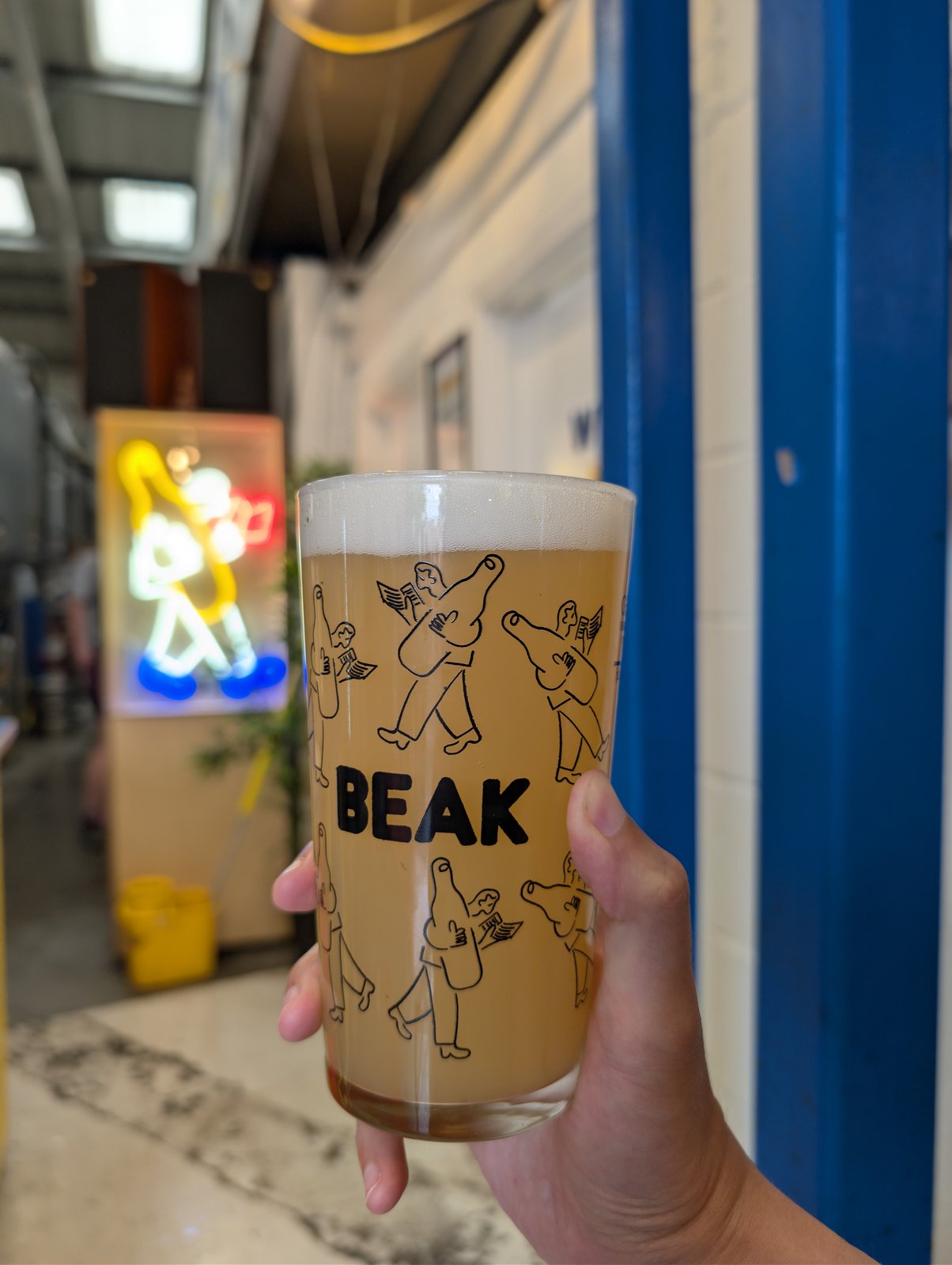 A pint of beer at a brewery taproom