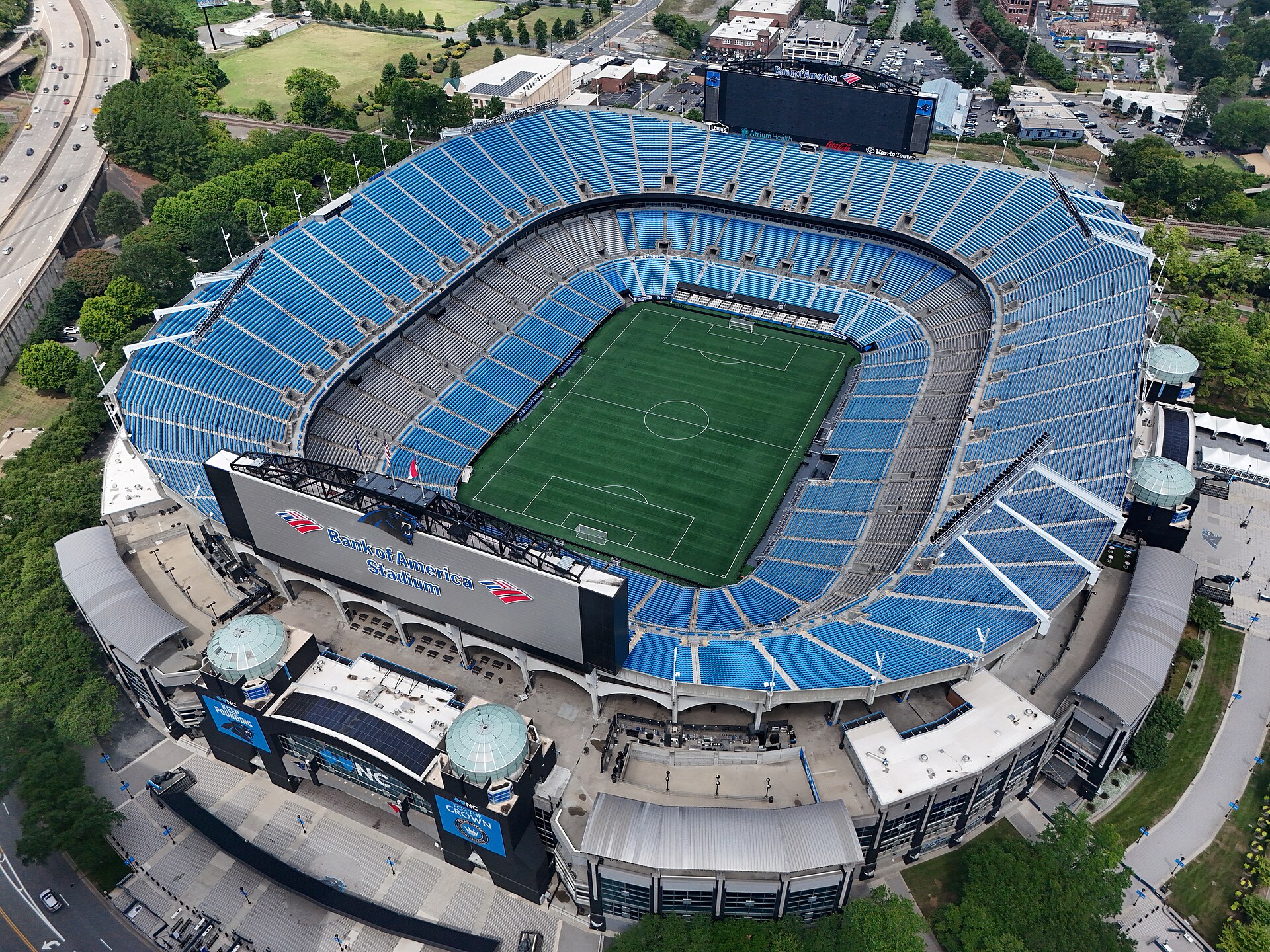 Bank of America Stadium, home of the Charlotte FC