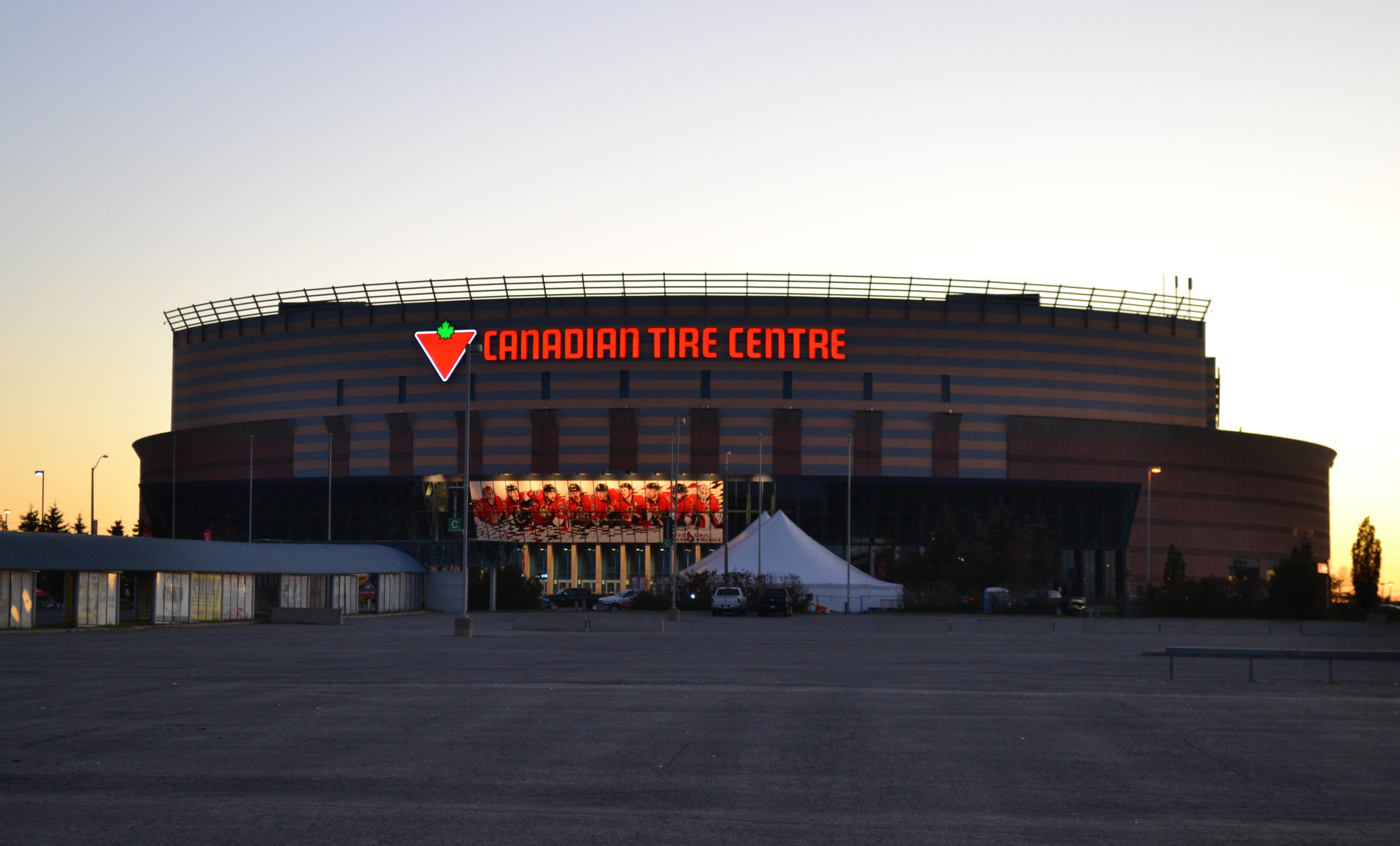 Another angle of the Canadian Tire Centre exterior, September 2014.