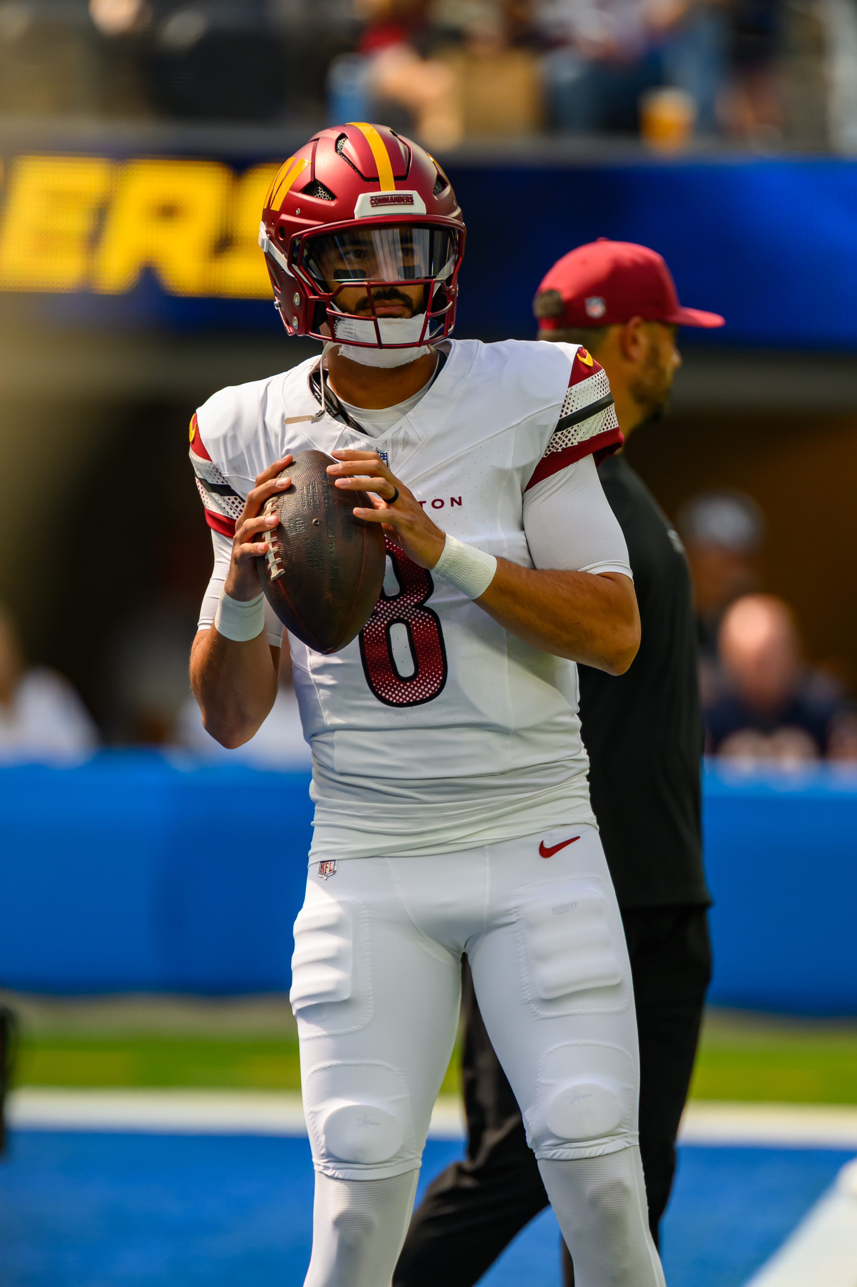 The Washington Commanders visit the Los Angeles Chargers in Week 5 of the 2025 NFL season at SoFi Stadium