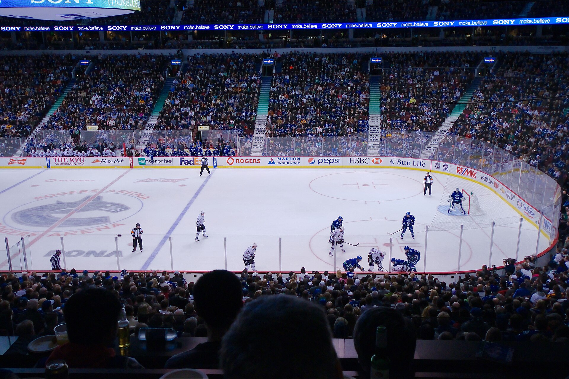 NHL game between the Vancouver Canucks and the Los Angeles Kings at Rogers Arena