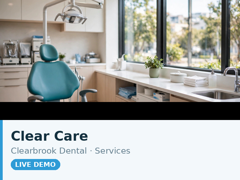 Clear Care theme demo — clean calming dental clinic page