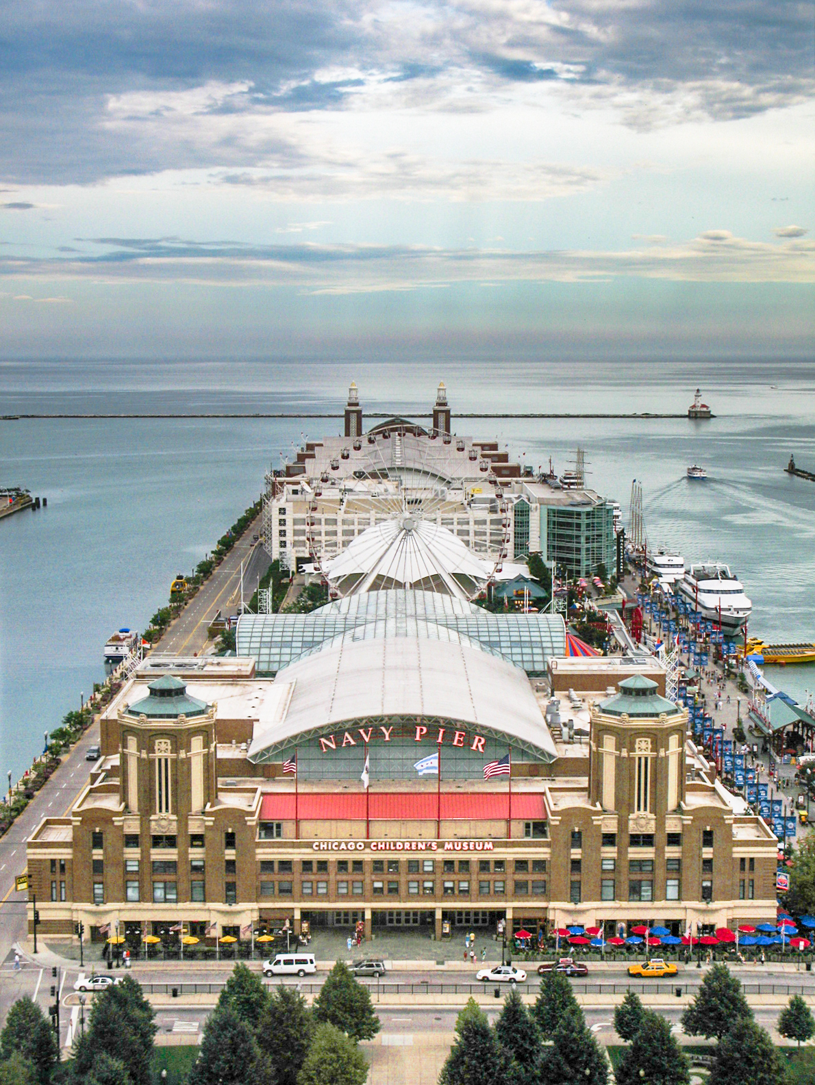 Navy Pier at dusk: touristy, sure, but the lake views are real.