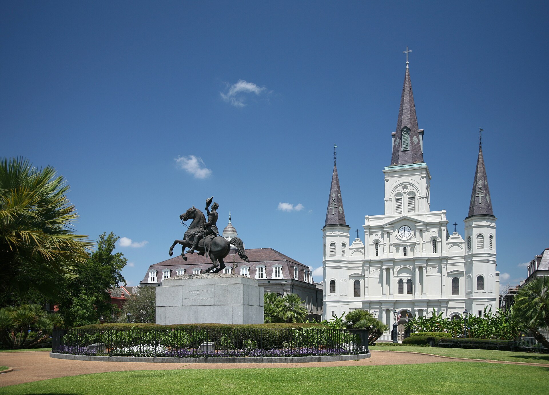 Jackson Square at dusk: the Quarter's beautiful decay.